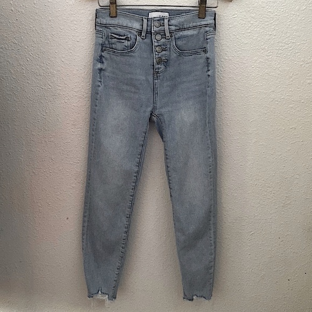 LOFT • High Waist Button Up Skinny Jeans